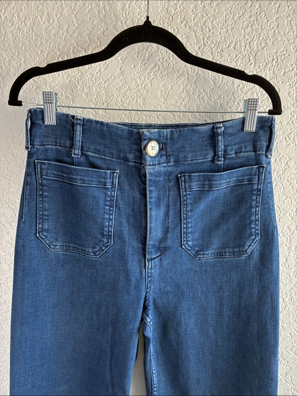 Anthropologie Maeve Colette Jeans Dark Wash Wide Leg High Rise Crop 32P - Picture 5 of 10
